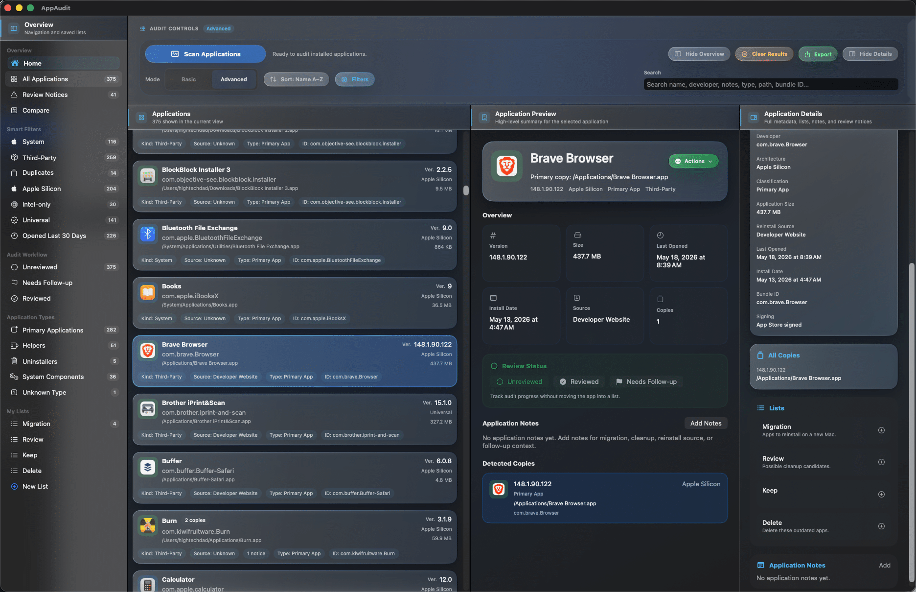 AppAudit - Dark Mode