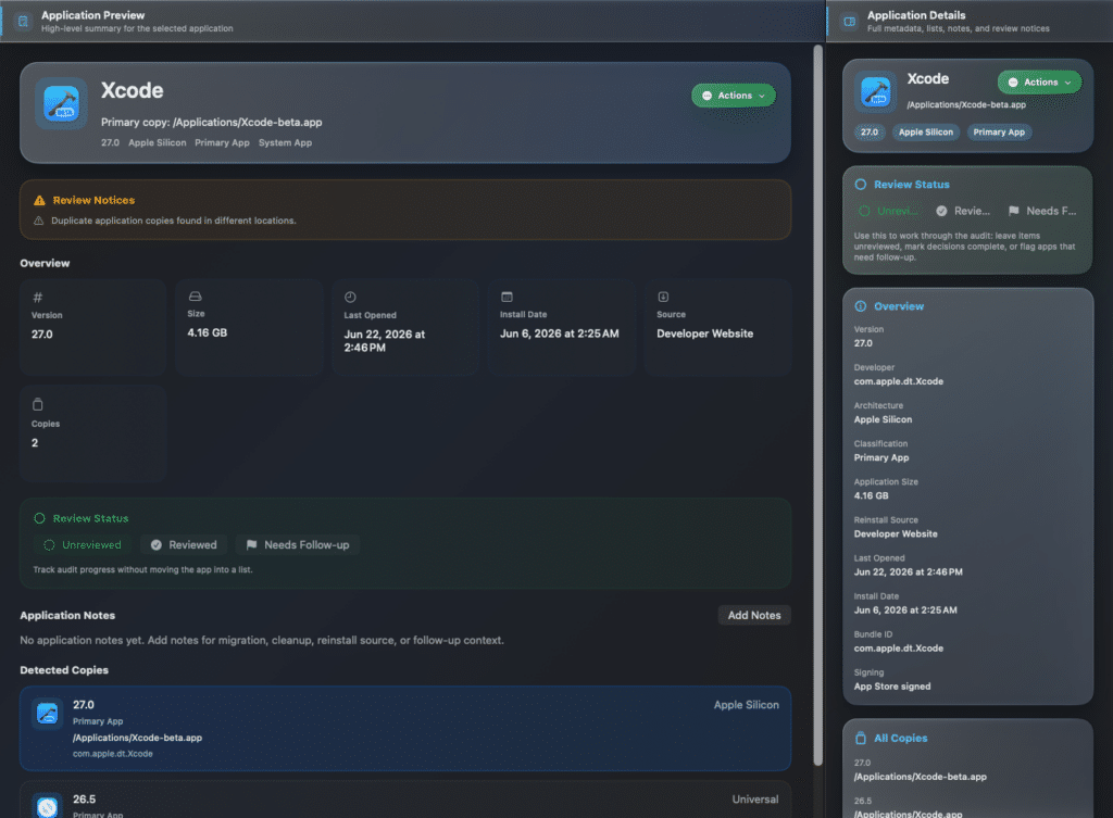 AppAudit Advanced - meta details