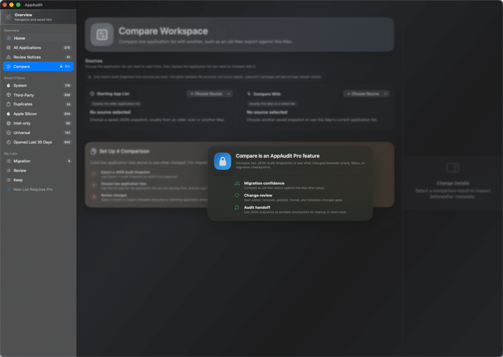AppAudit - Compare (Pro Preview)